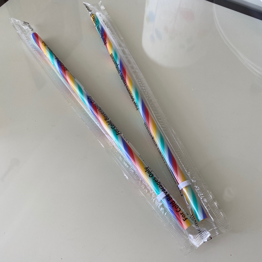 Starbucks 3 Rainbow Reusable Straws 2020